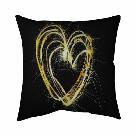 BEGIN HOME DECOR 20 x 20 in. Fireworks Heart-Double Sided Print Indoor Pillow 5541-2020-MI107